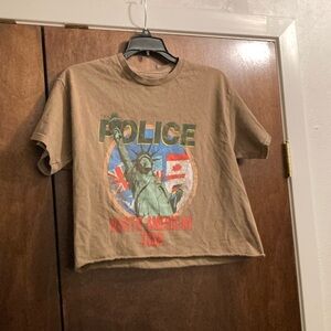 Police Brown Short Sleeve Graphic Tee Sting